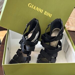 Gianni Bini Black Strappy Heels
